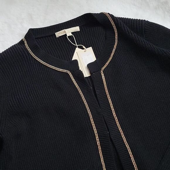 Maje Meridien Chain Knit Black Cardigan - Picture 6 of 6